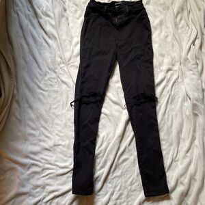 Fashion Nova Black Distressed Women's Skinny Jeans